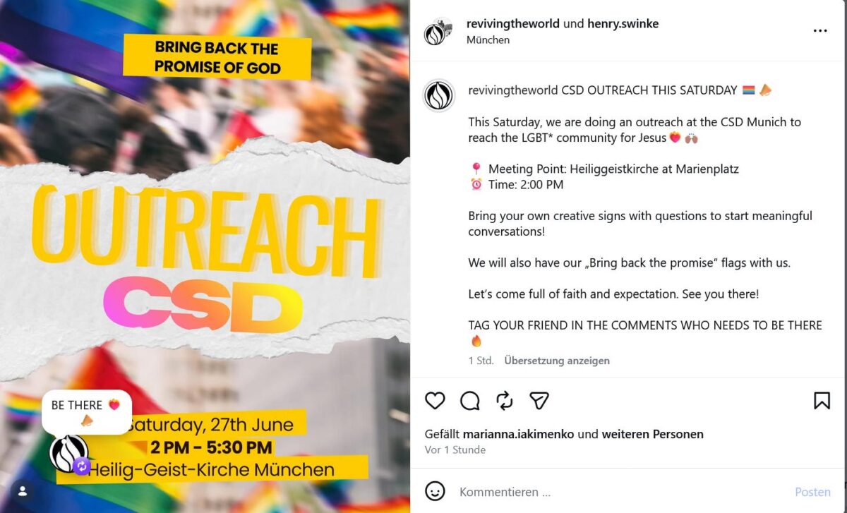 Christliche Fundamentalist*innen missionieren auf dem CSD München